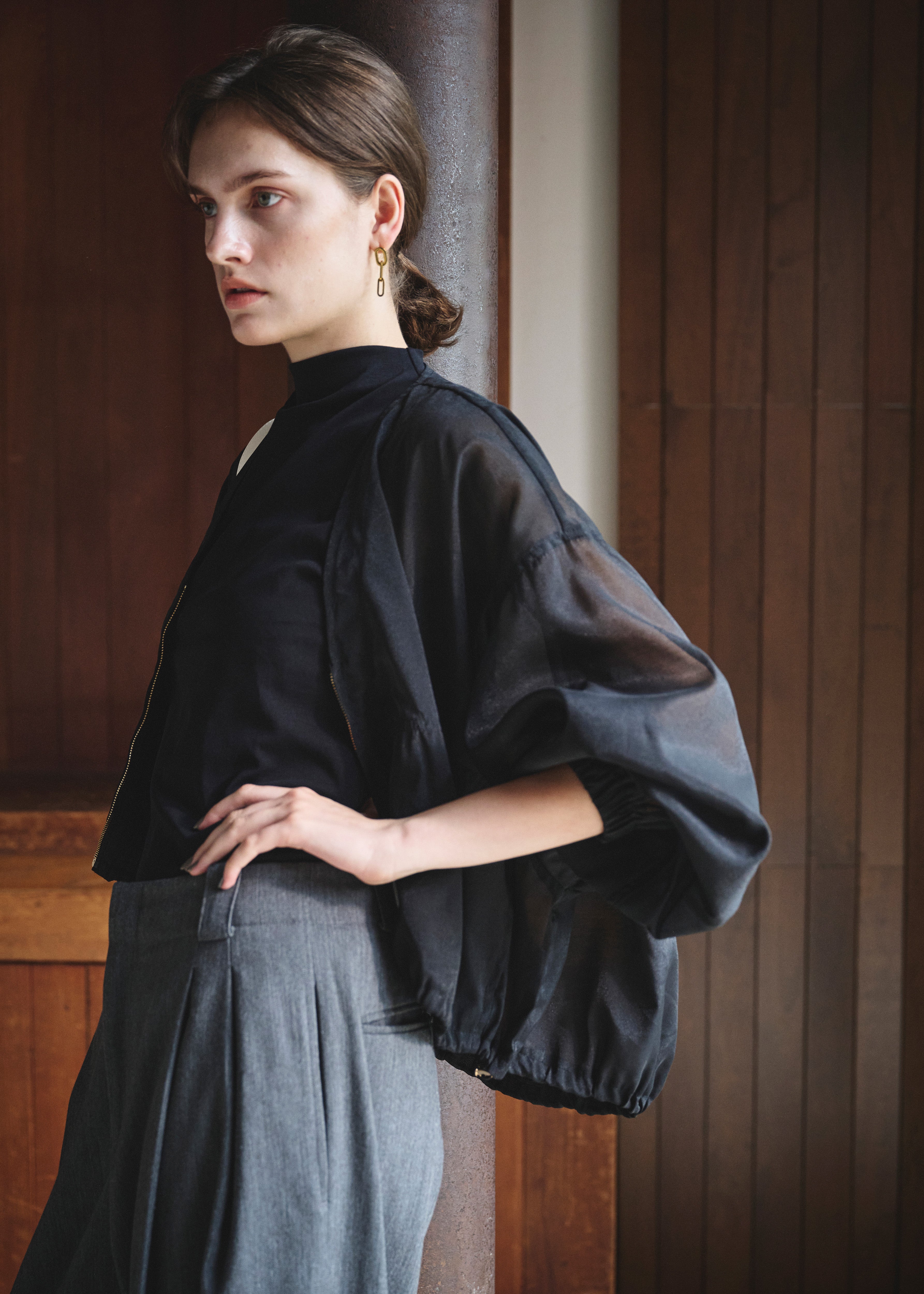 【未使用タグ付】clore+　Airy Soft-Sheer Blouson Airy Soft-Sheer Blouson – CLORE+