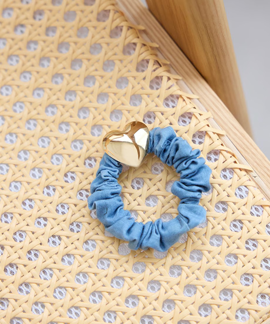 Denim Heart Chouchou