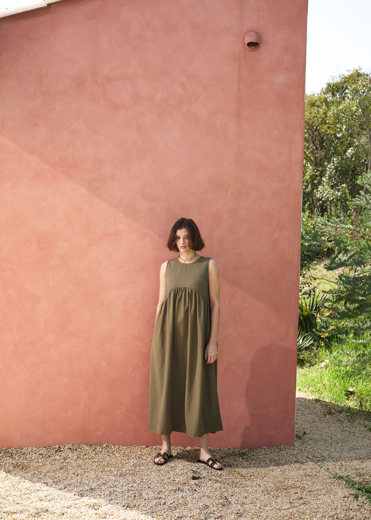 Curve Gathered Sleeveless Dress