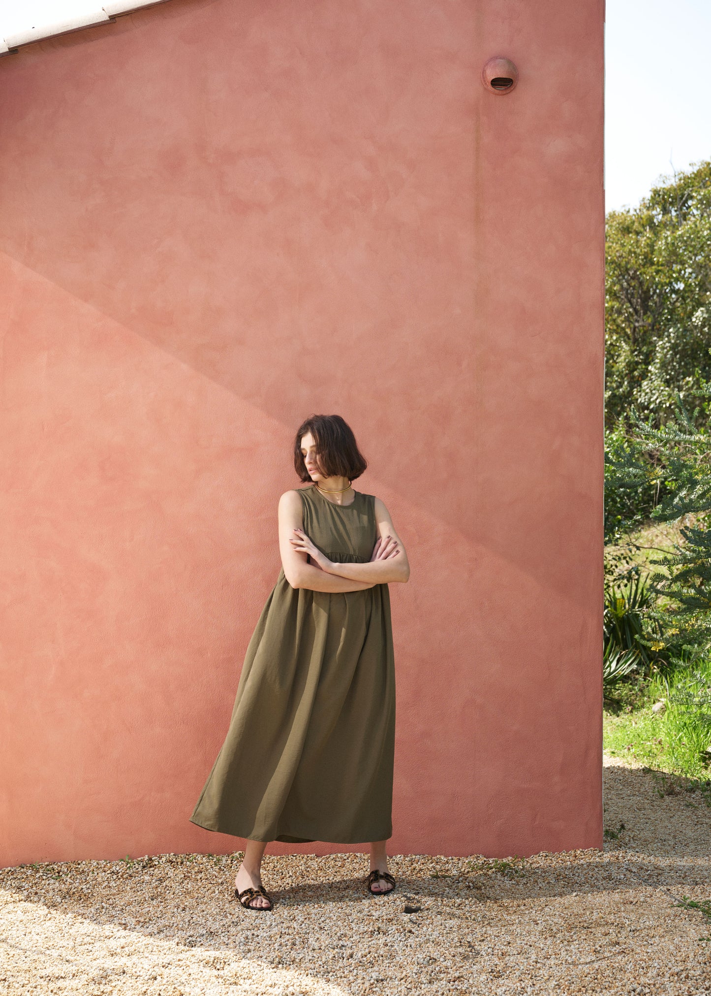 Curve Gathered Sleeveless Dress