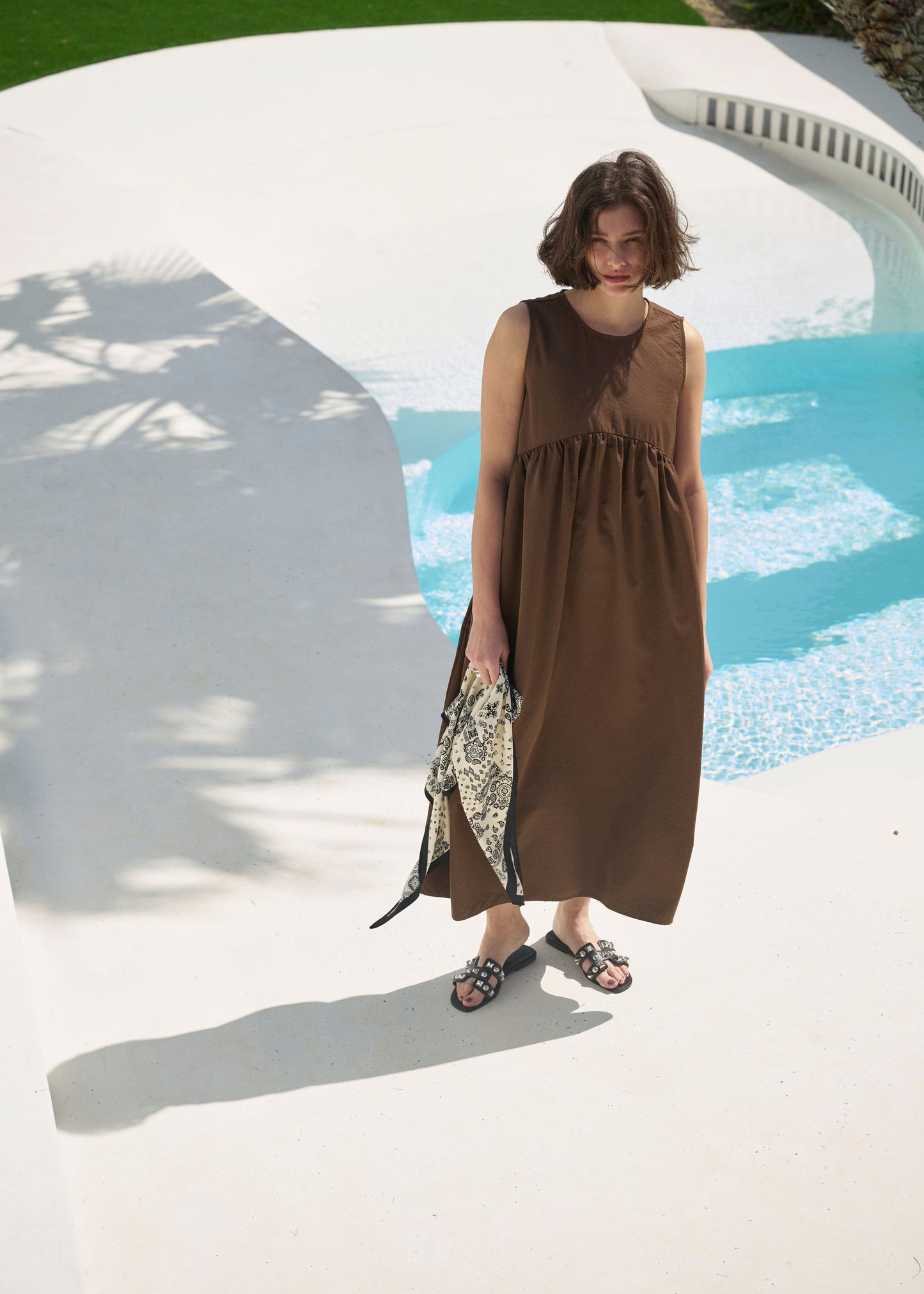 Curve Gathered Sleeveless Dress