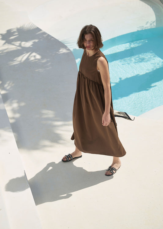 Curve Gathered Sleeveless Dress