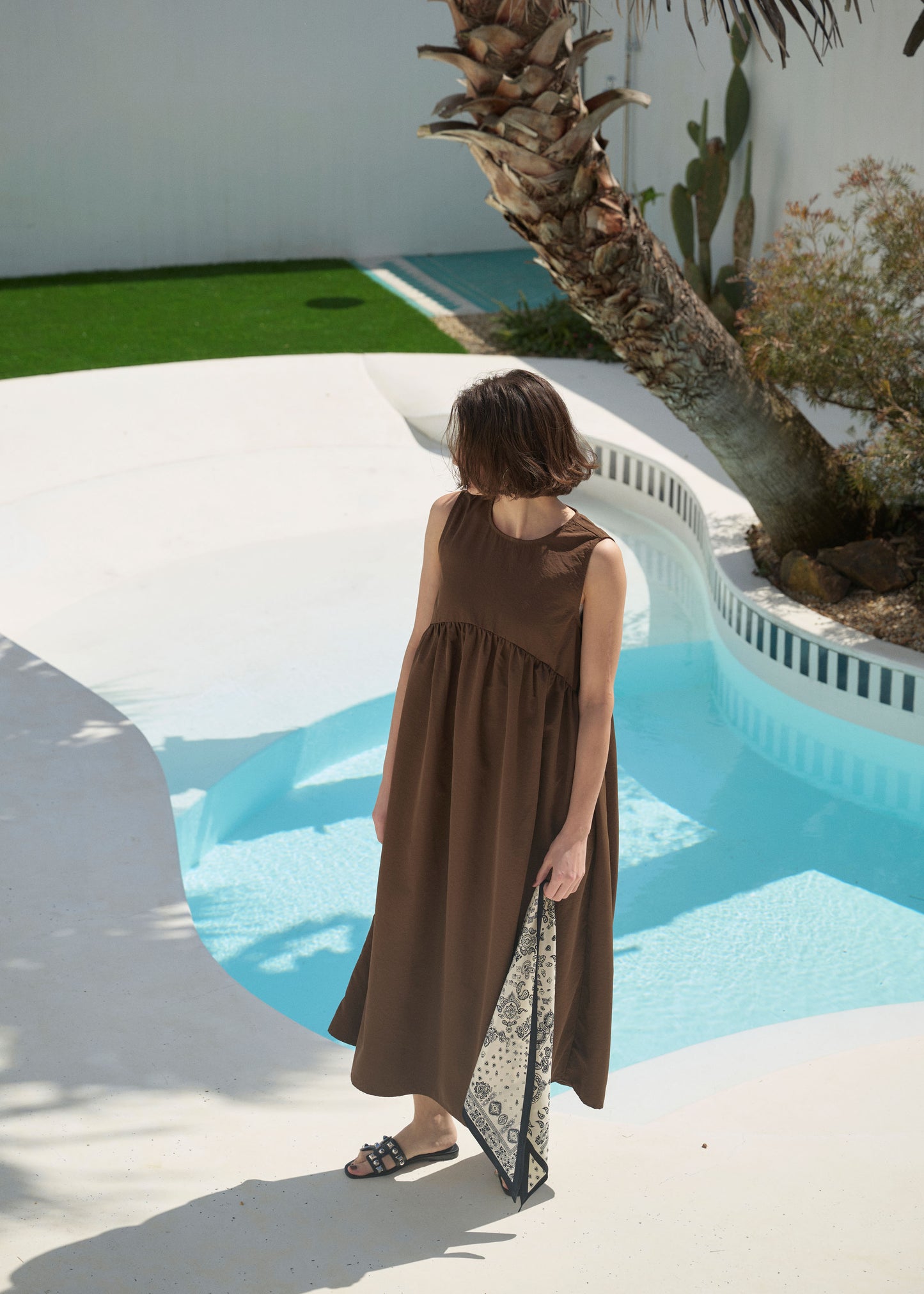 Curve Gathered Sleeveless Dress