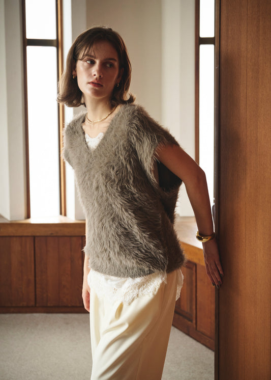 Feather V-Neck Vest