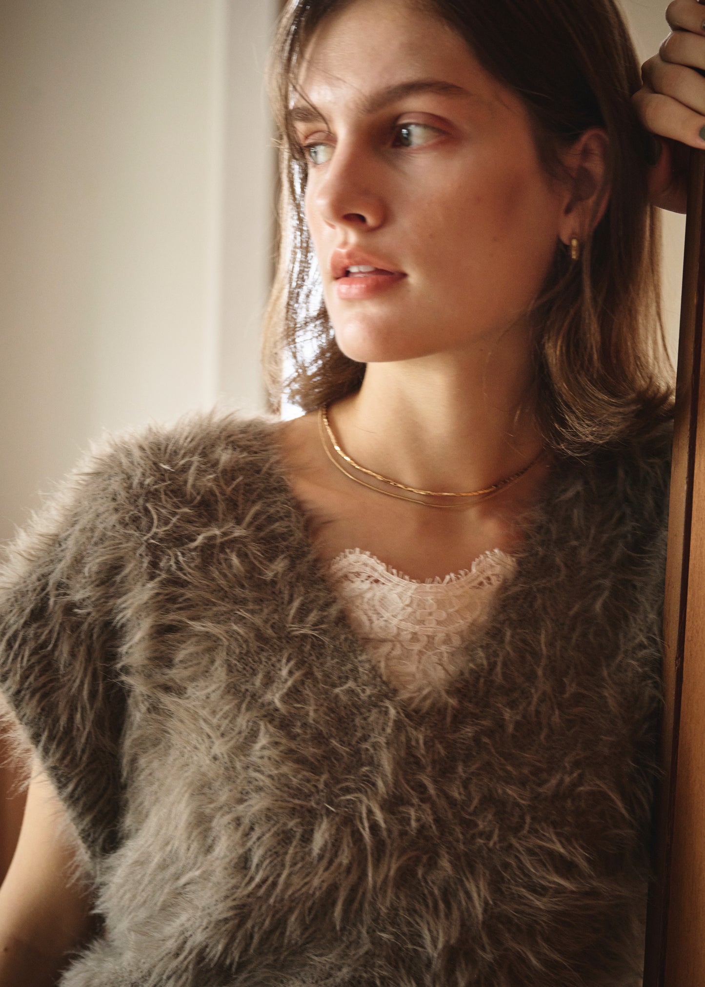 Feather V-Neck Vest