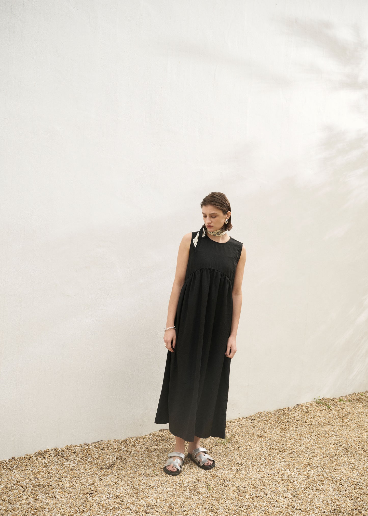 Curve Gathered Sleeveless Dress