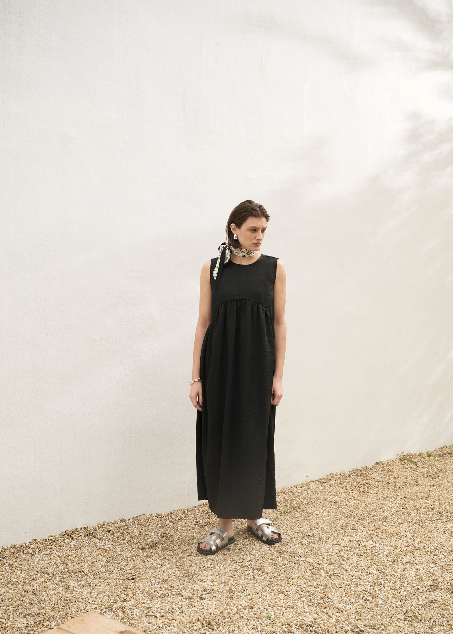 Curve Gathered Sleeveless Dress