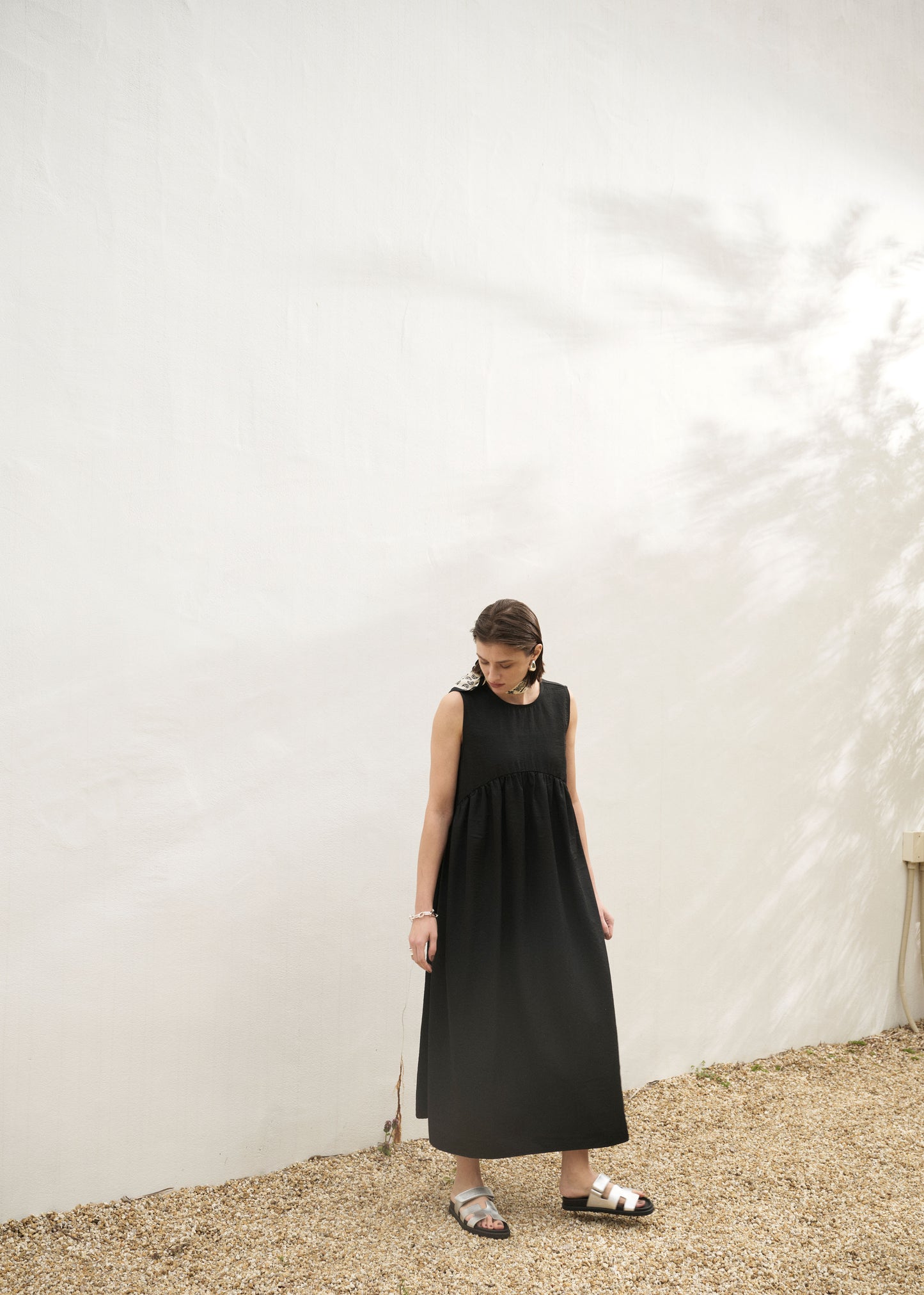 Curve Gathered Sleeveless Dress