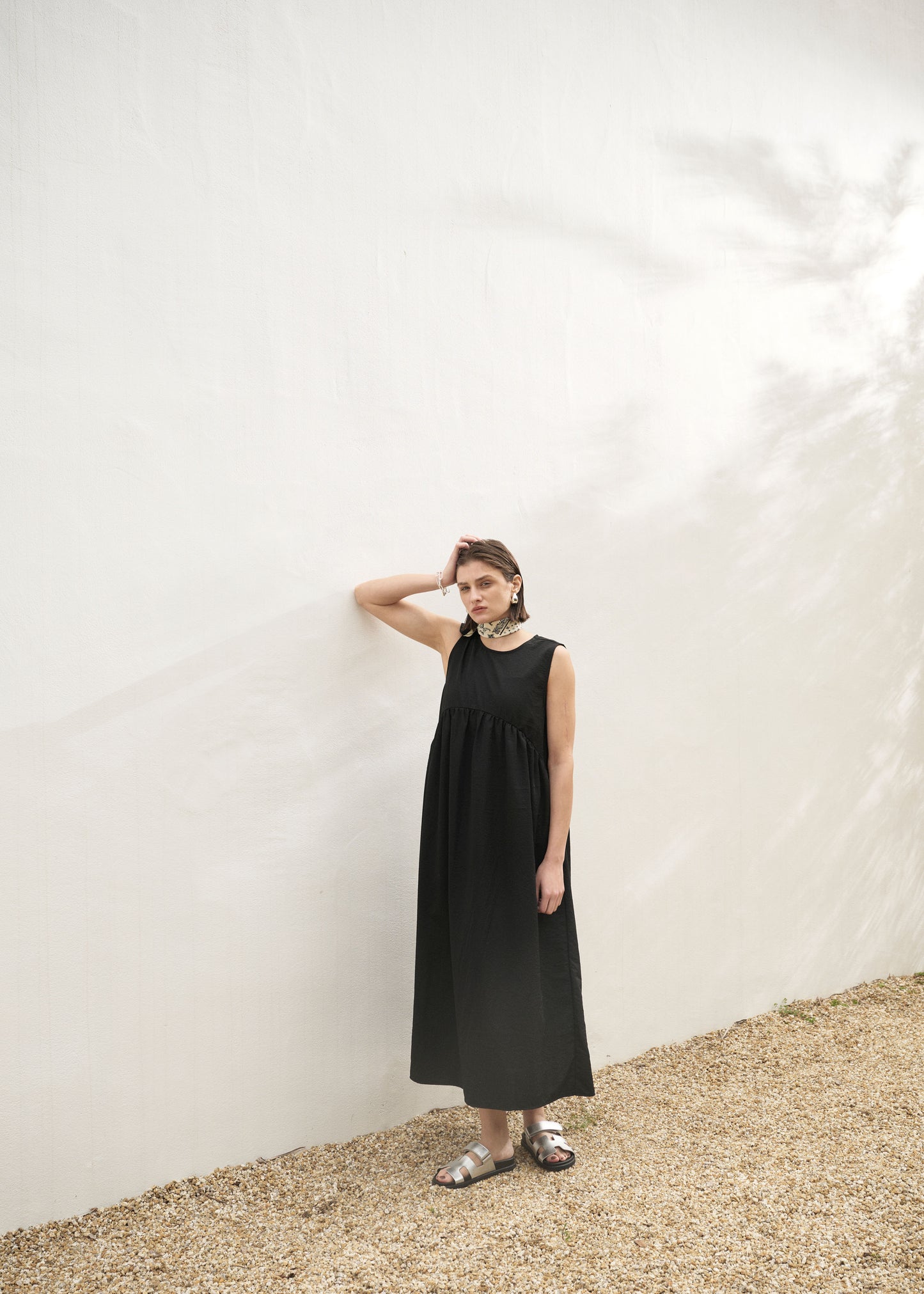 Curve Gathered Sleeveless Dress