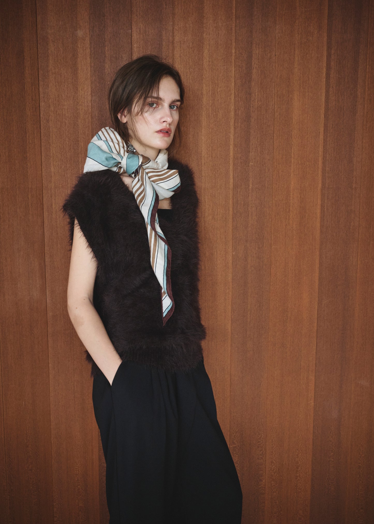 Feather V-Neck Vest