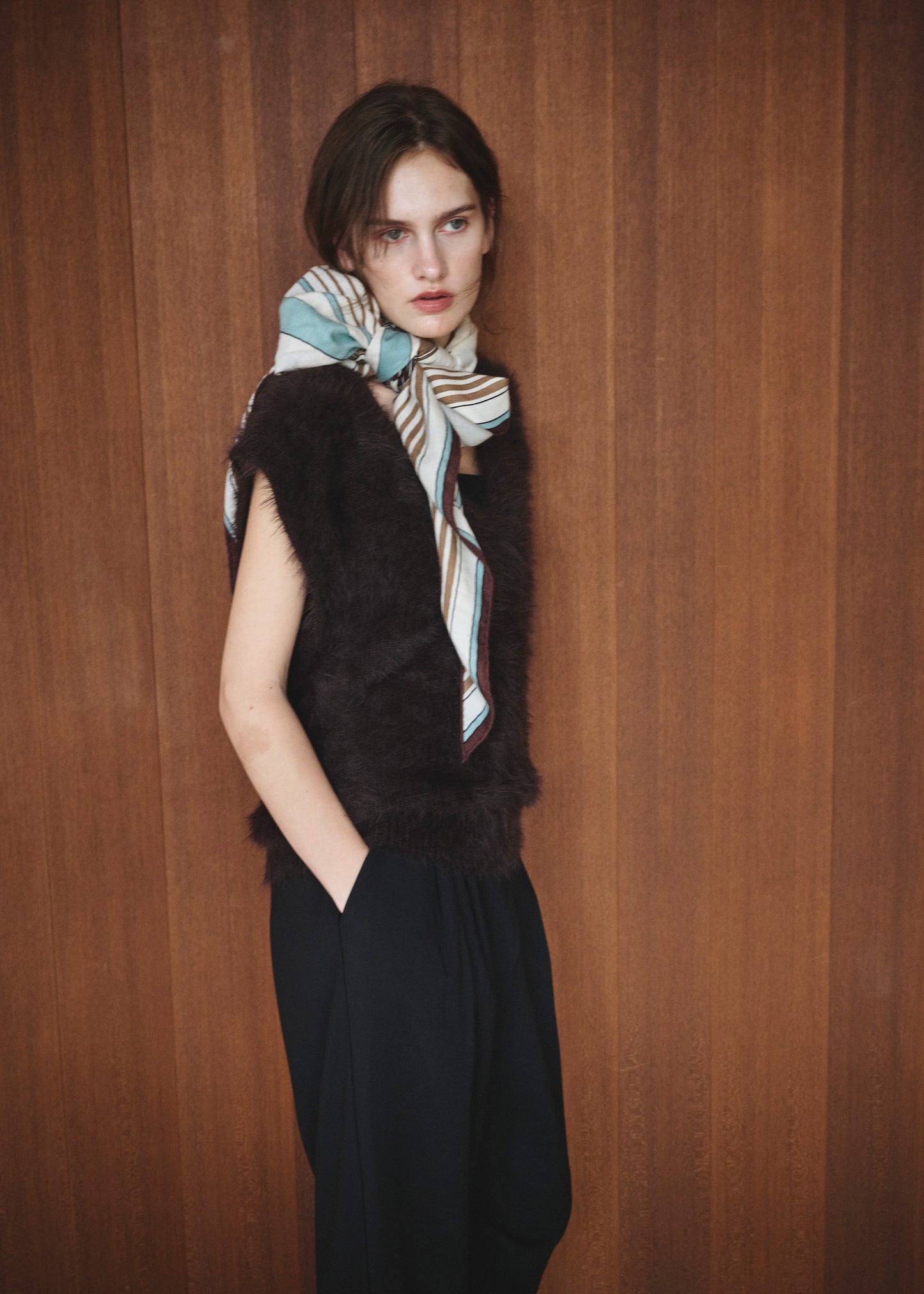 Feather V-Neck Vest