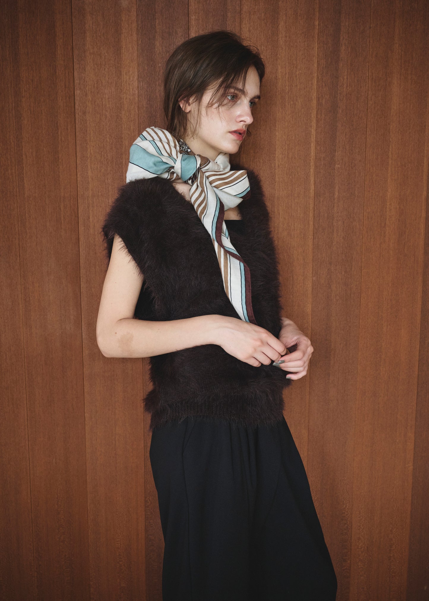 Feather V-Neck Vest