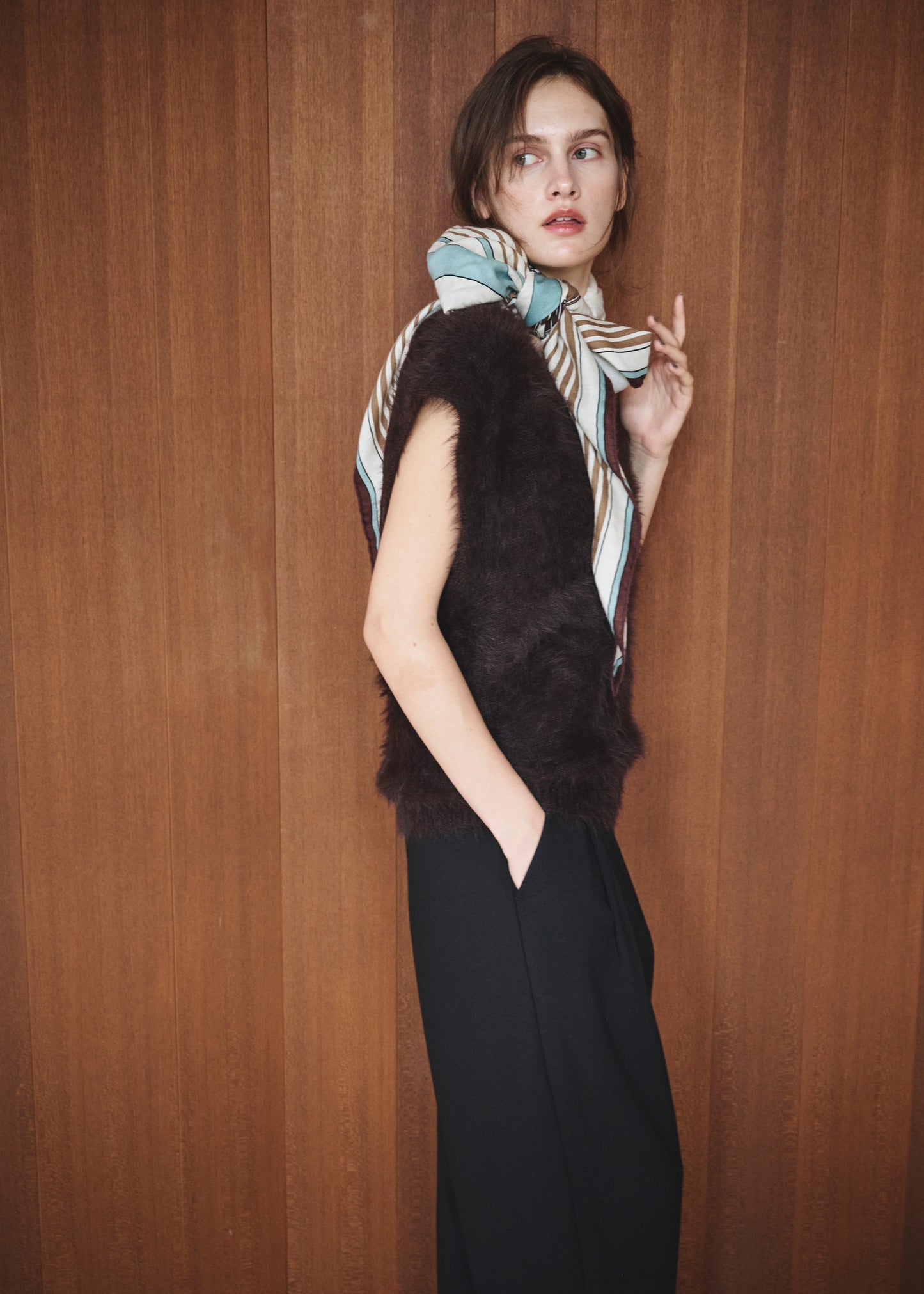 Feather V-Neck Vest