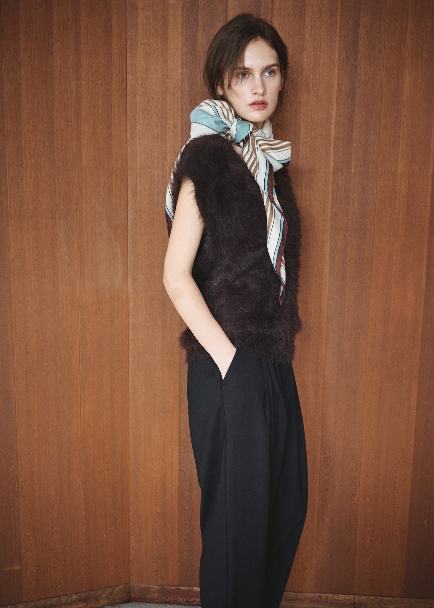 Feather V-Neck Vest