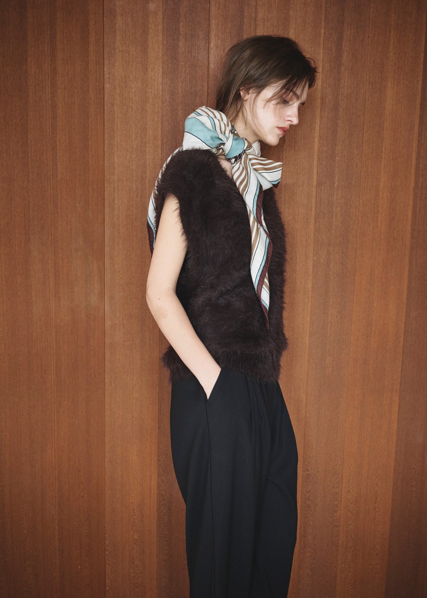 Feather V-Neck Vest