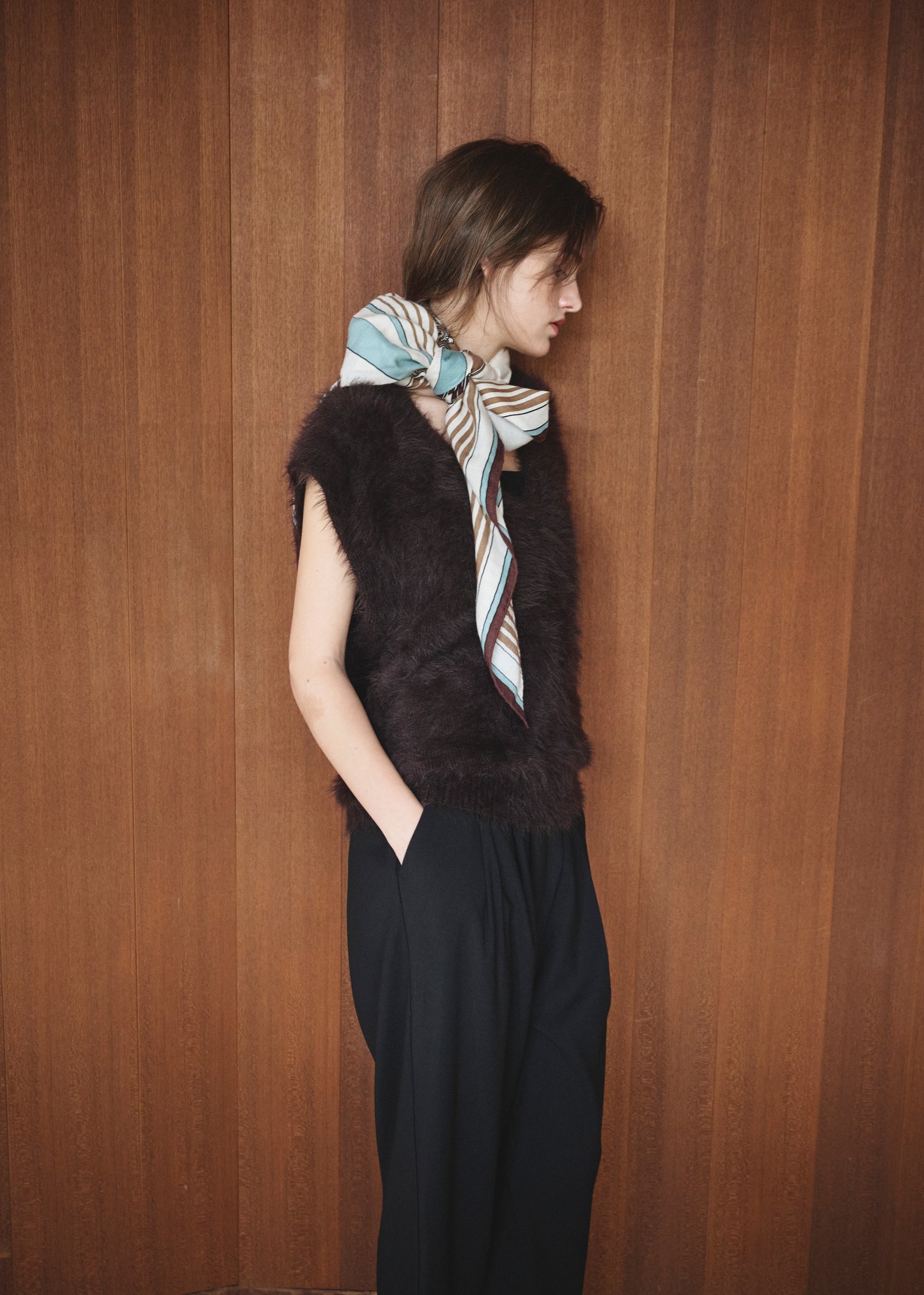 Feather V-Neck Vest