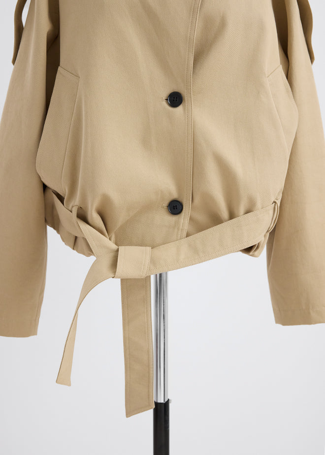 Stand Collar Belt Jacket