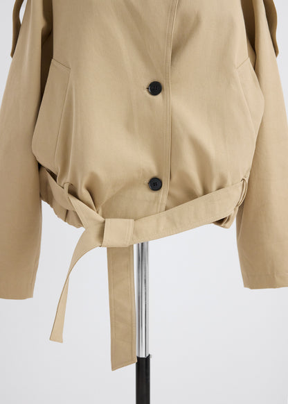 Stand Collar Belt Jacket
