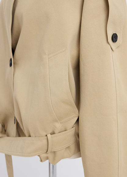 Stand Collar Belt Jacket