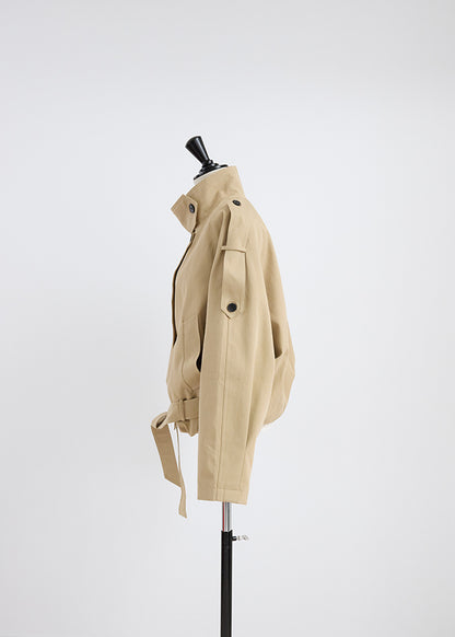 Stand Collar Belt Jacket
