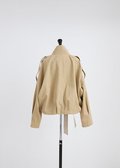 Stand Collar Belt Jacket
