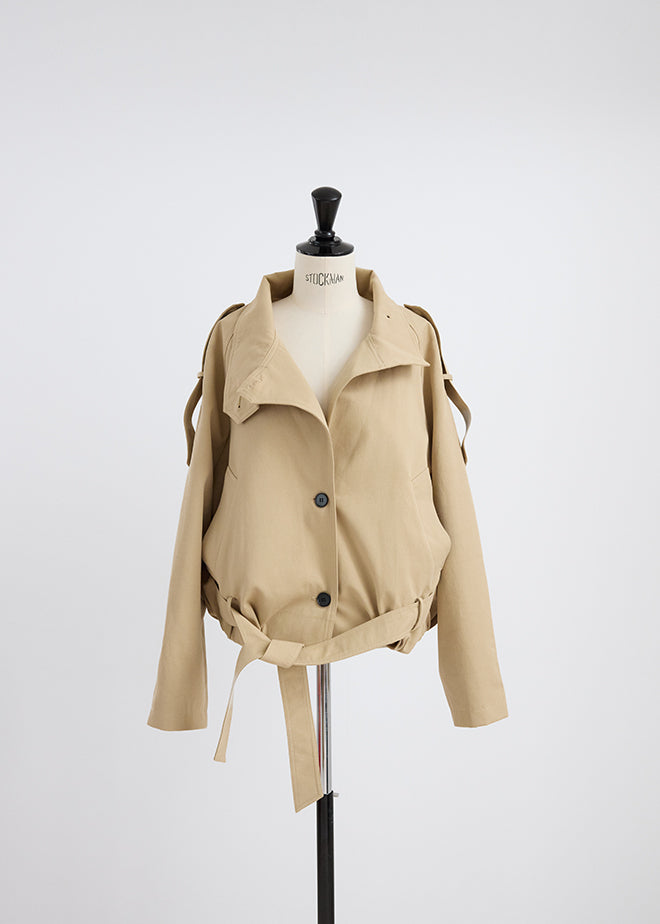 Stand Collar Belt Jacket
