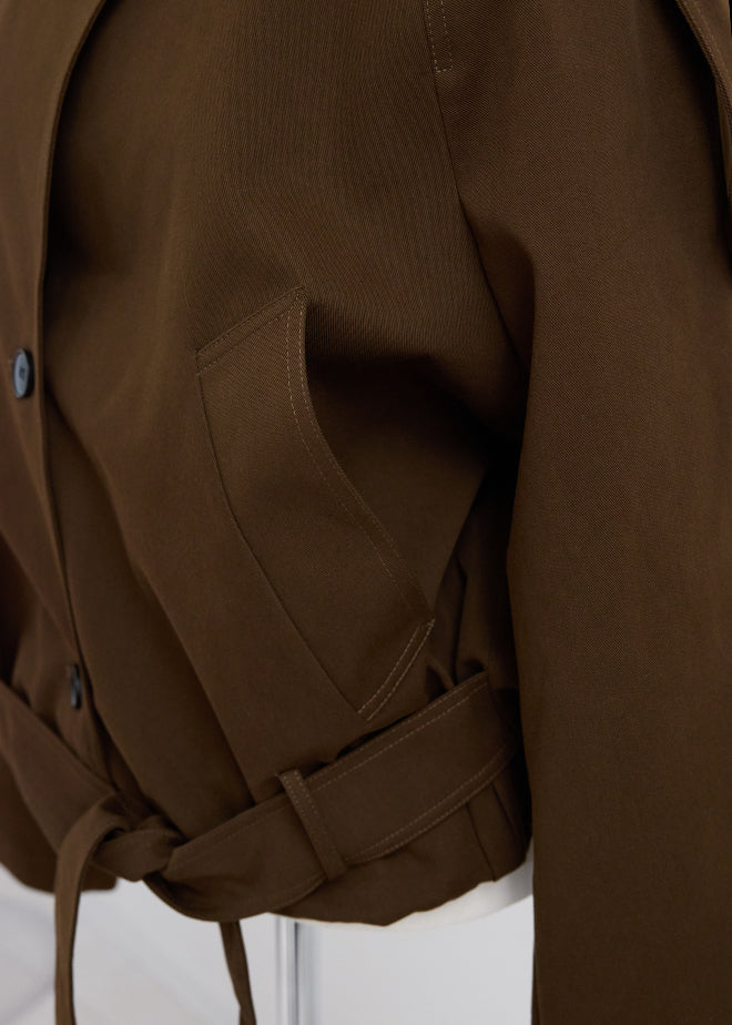 Stand Collar Belt Jacket