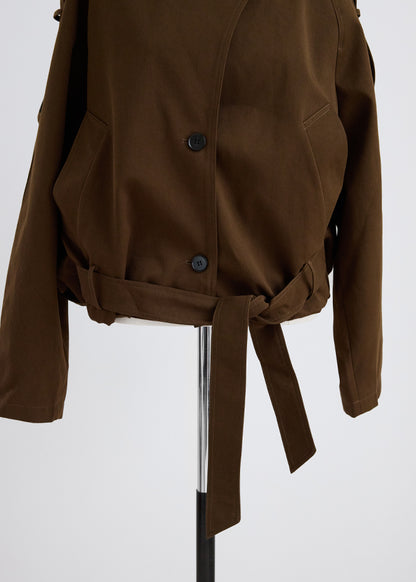 Stand Collar Belt Jacket