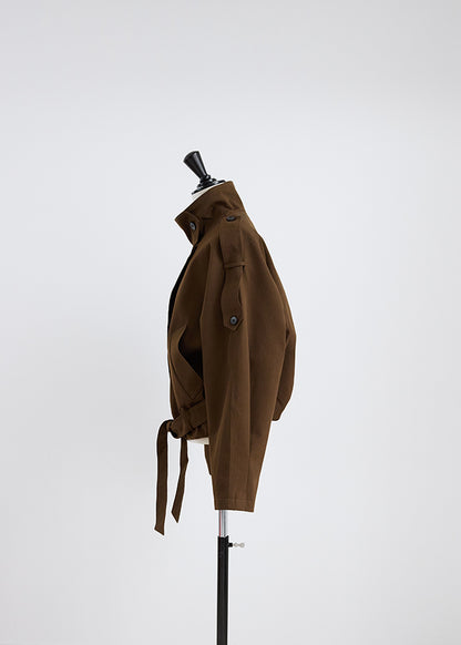 Stand Collar Belt Jacket