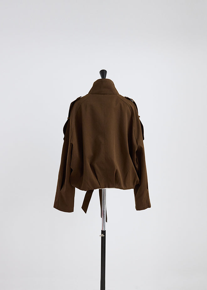 Stand Collar Belt Jacket