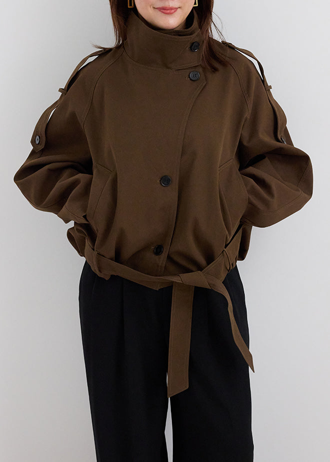 Stand Collar Belt Jacket