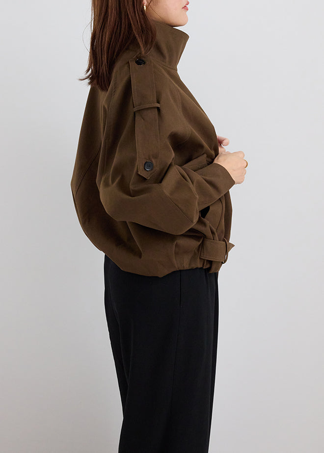 Stand Collar Belt Jacket