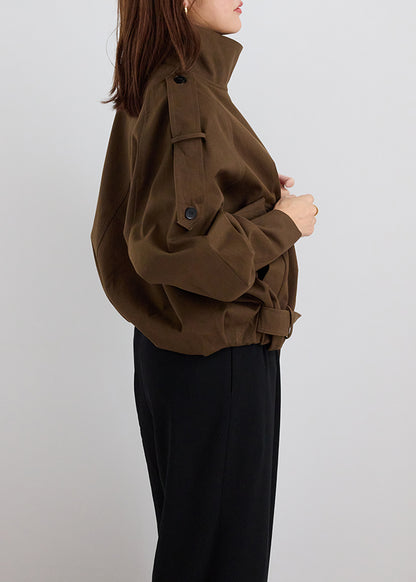 Stand Collar Belt Jacket