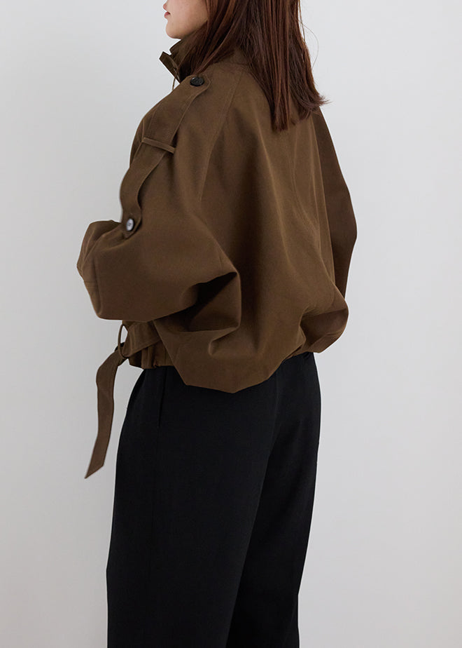 Stand Collar Belt Jacket
