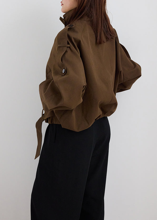 Stand Collar Belt Jacket