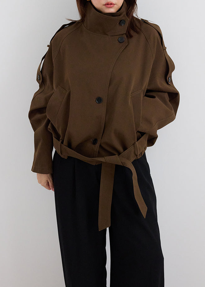 Stand Collar Belt Jacket