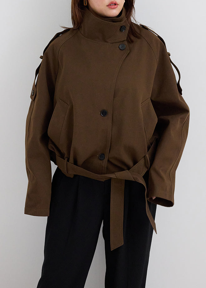 Stand Collar Belt Jacket