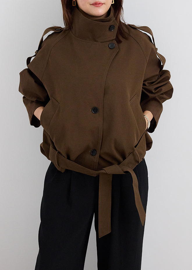 Stand Collar Belt Jacket