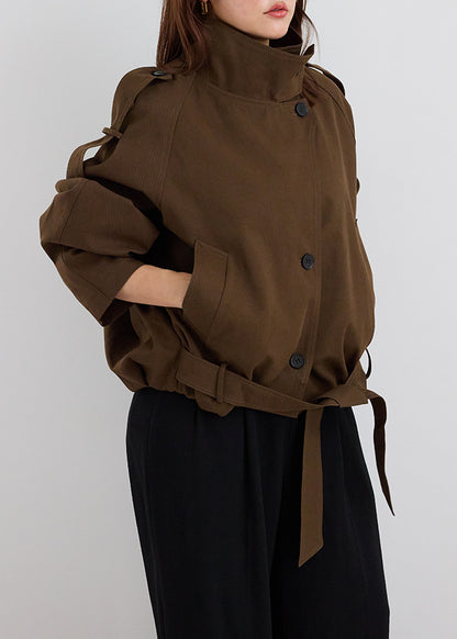 Stand Collar Belt Jacket