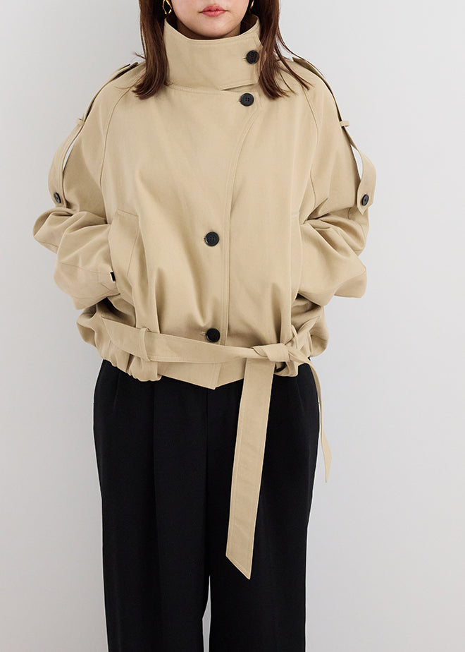 Stand Collar Belt Jacket