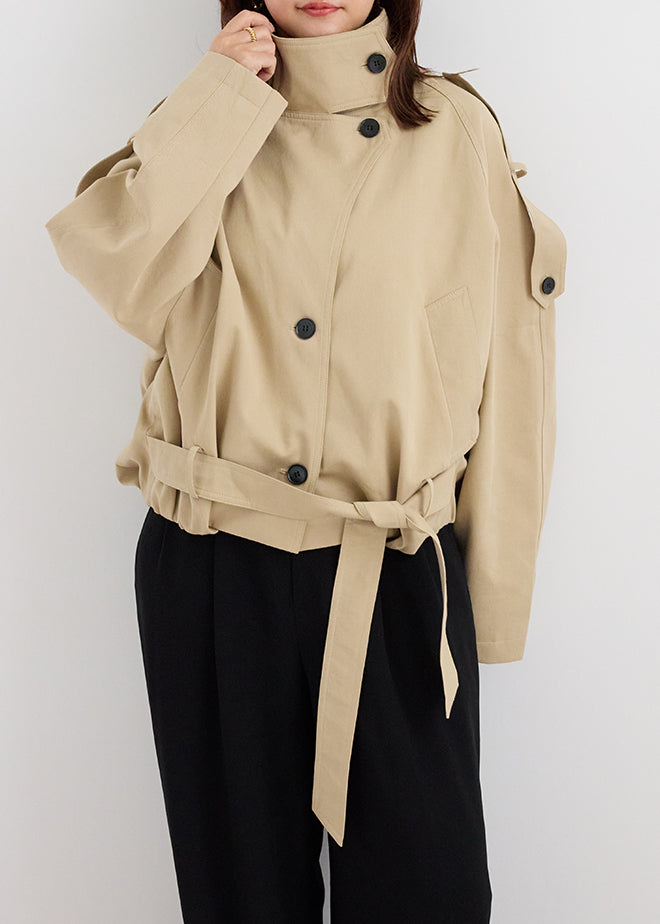 Stand Collar Belt Jacket