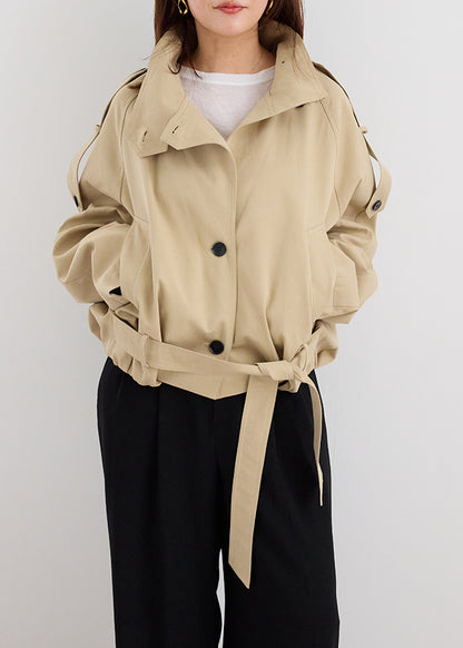 Stand Collar Belt Jacket