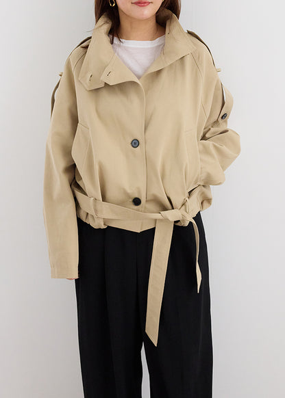 Stand Collar Belt Jacket
