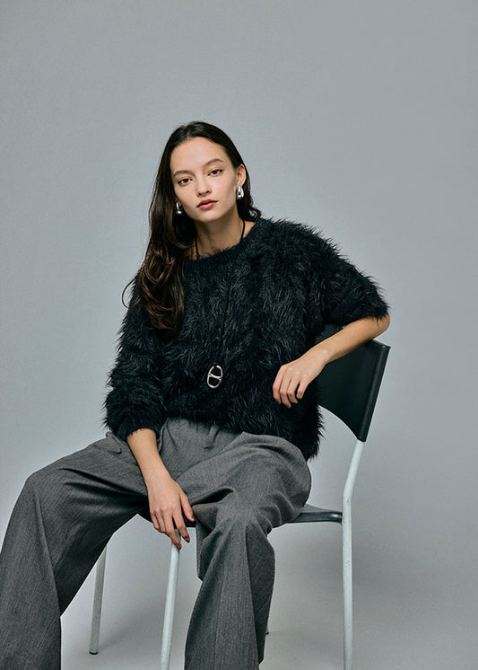 Feather Boat Neck Knit