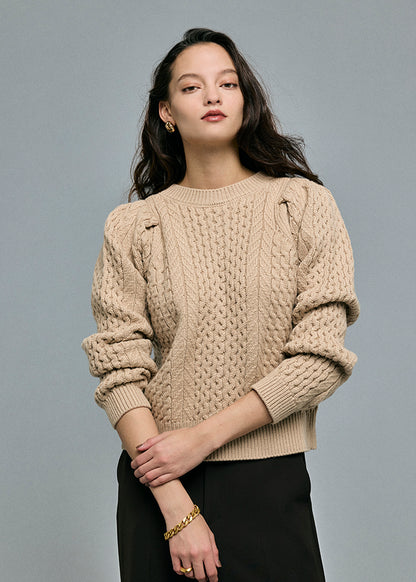 Cable 2way Puff knit
