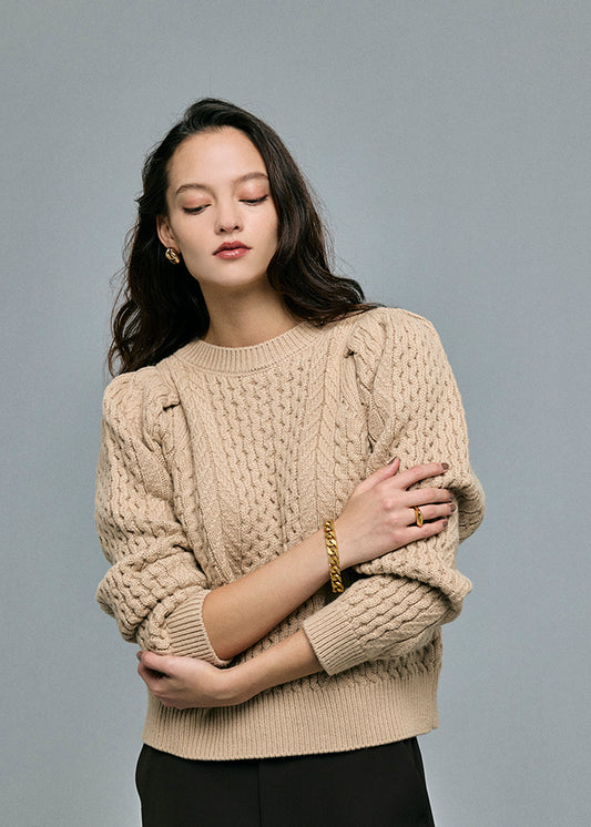 Cable 2way Puff knit