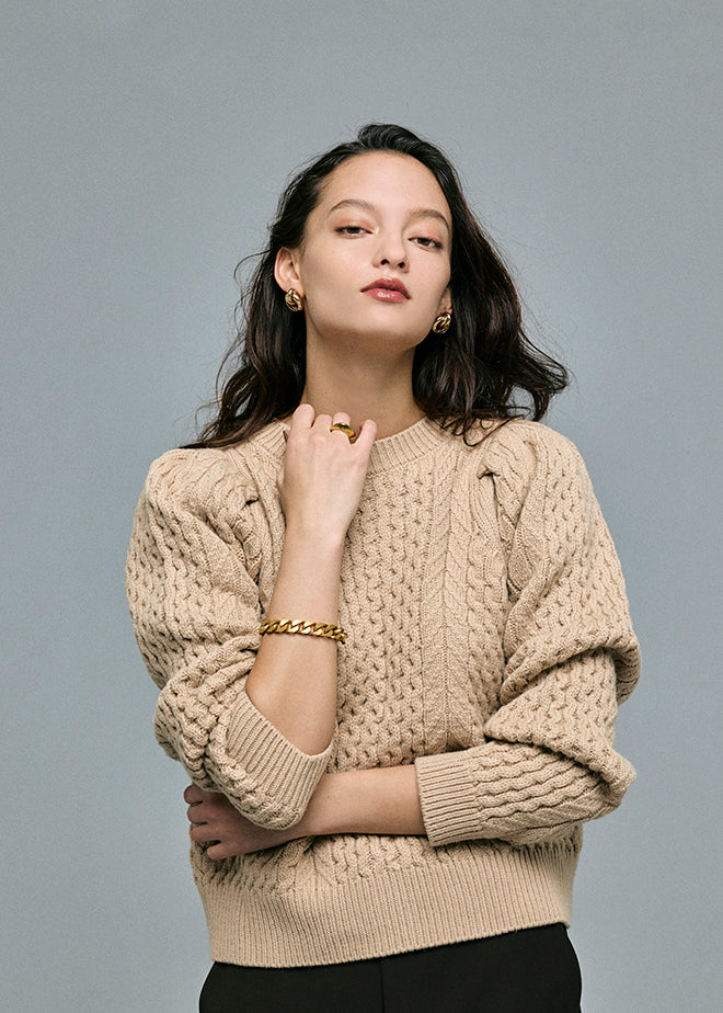 Cable 2way Puff knit