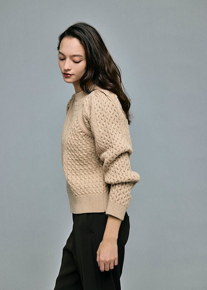 Cable 2way Puff knit