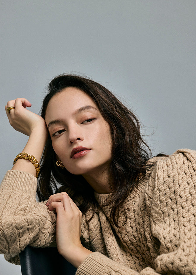 Cable 2way Puff knit