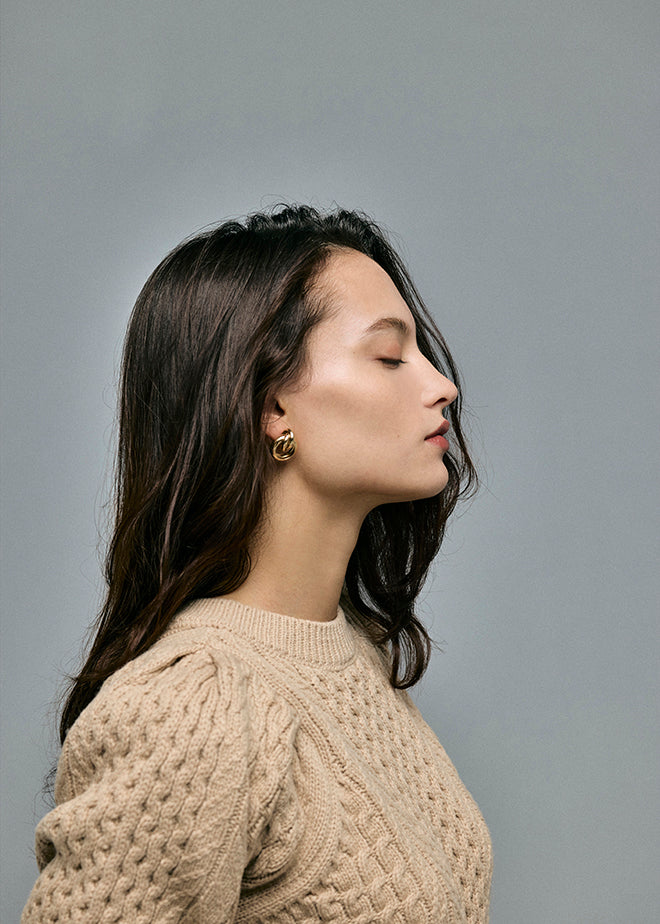 Cable 2way Puff knit